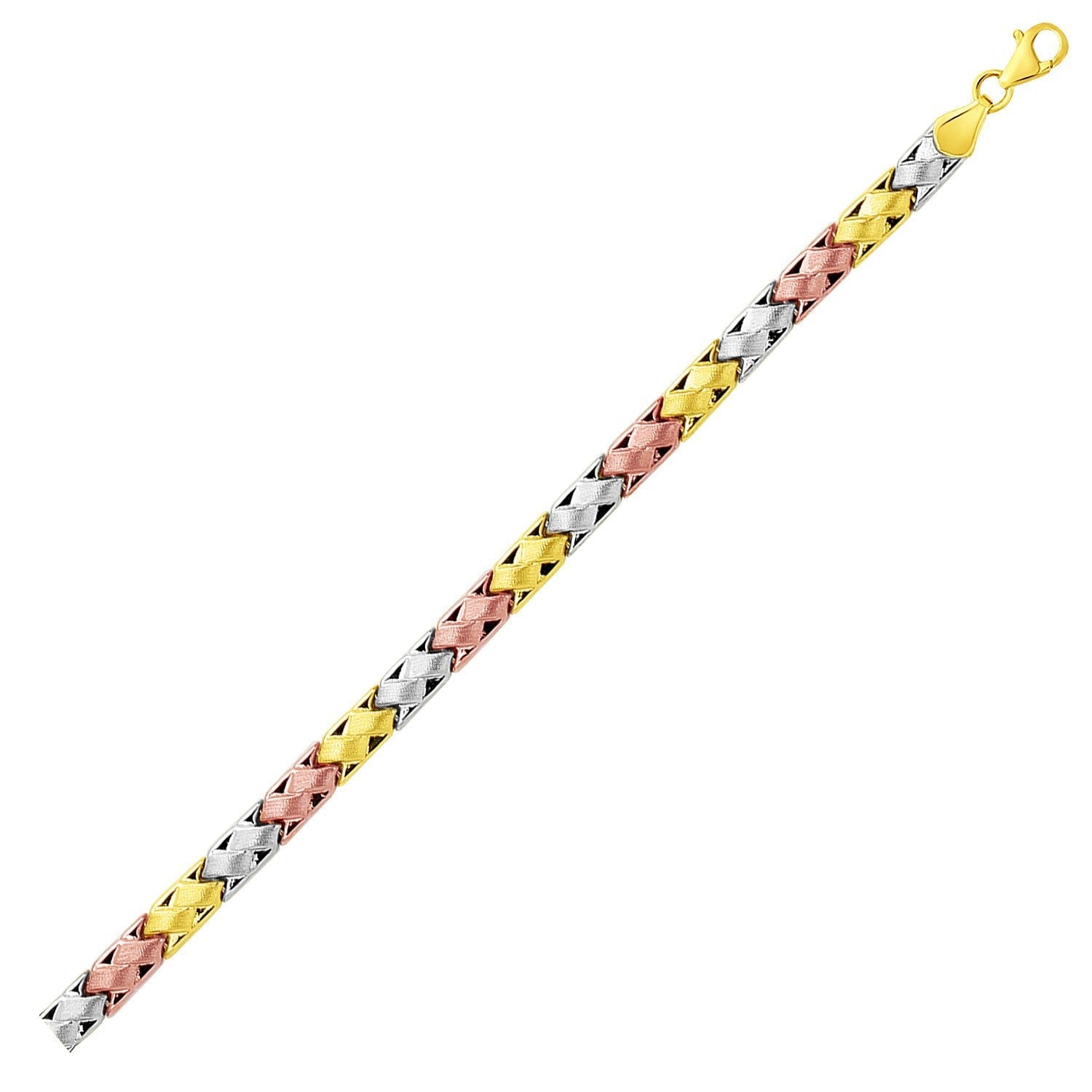 14k Tri-Color Gold Weave Design Bracelet by Bids.com