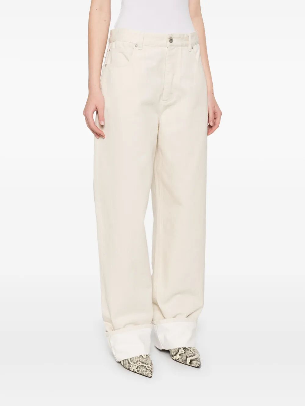 Bottega Veneta Women Back Print Straight Leg Jeans by Luosophy
