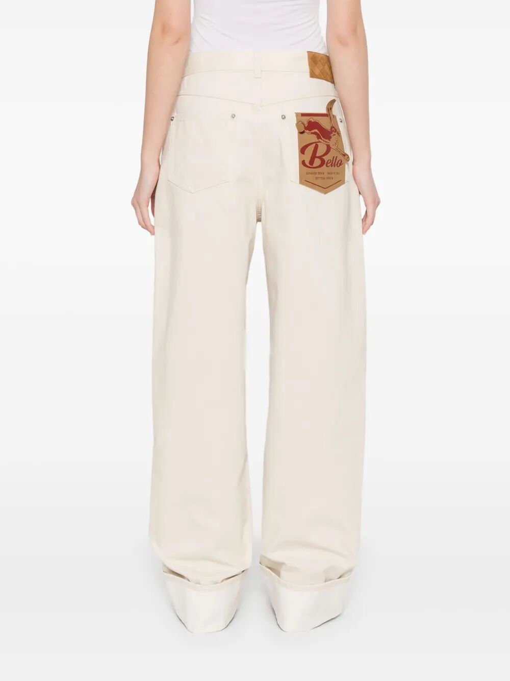 Bottega Veneta Women Back Print Straight Leg Jeans by Luosophy