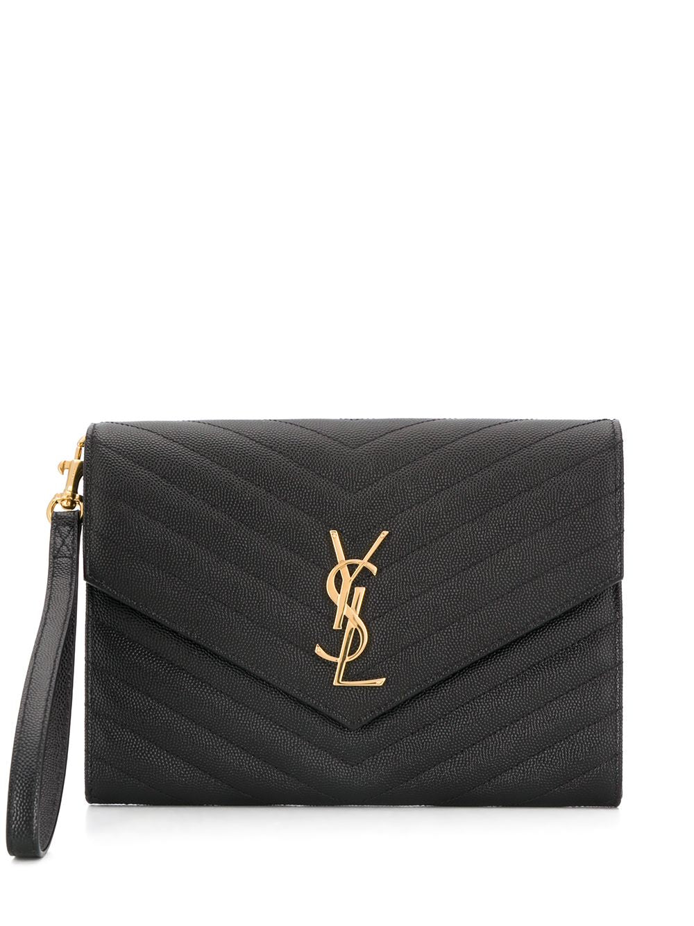 Saint Laurent Women Cassandre Matelassé Flap Pouch In Grain De Poudre Leather by Luosophy
