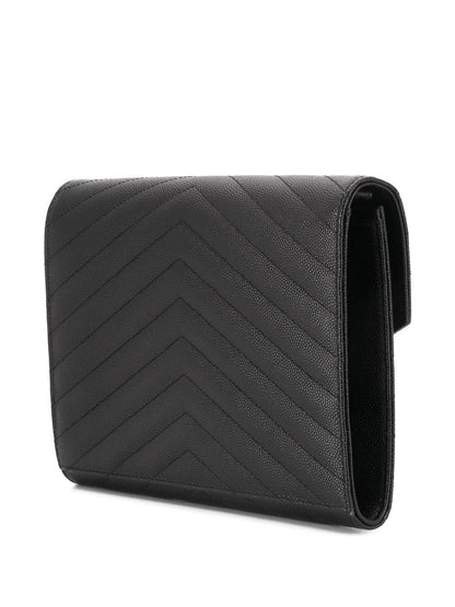 Saint Laurent Women Cassandre Matelassé Flap Pouch In Grain De Poudre Leather by Luosophy