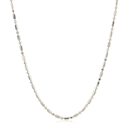 14k White Gold Diamond-Cut Alternating Bead Chain 1.5mm by Bids.com