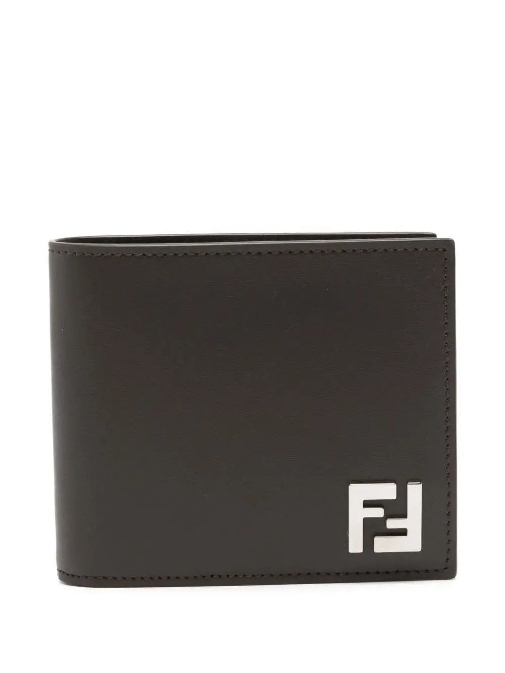 Fendi Men Leather And Ff Canvas Compact Bi-Fold Wallet 
