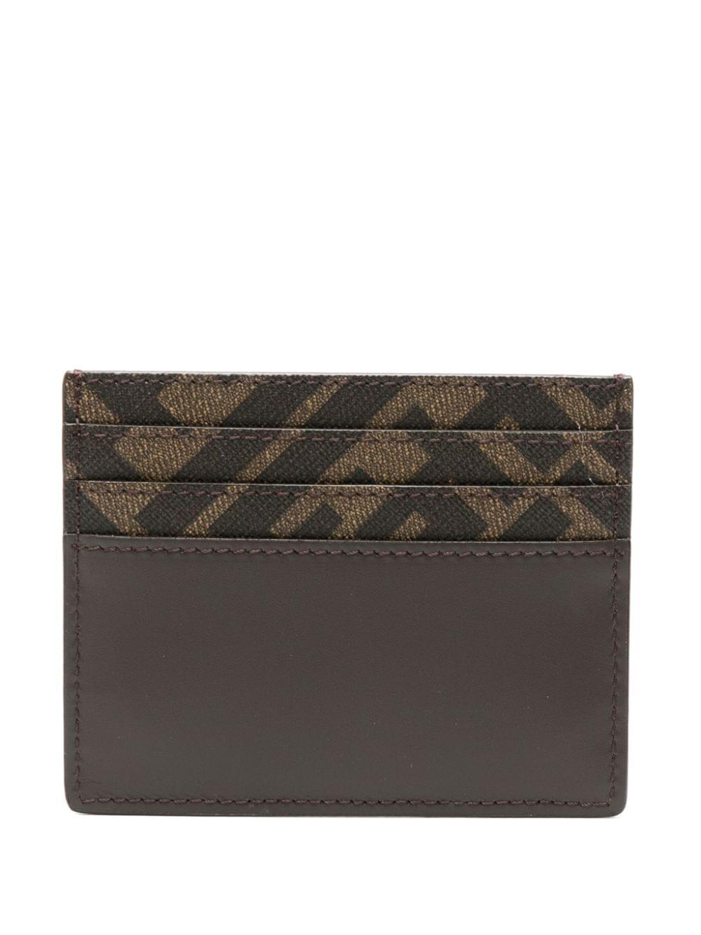 Fendi Men Leather And Ff Canvas Squared Card Holder  DestGlow