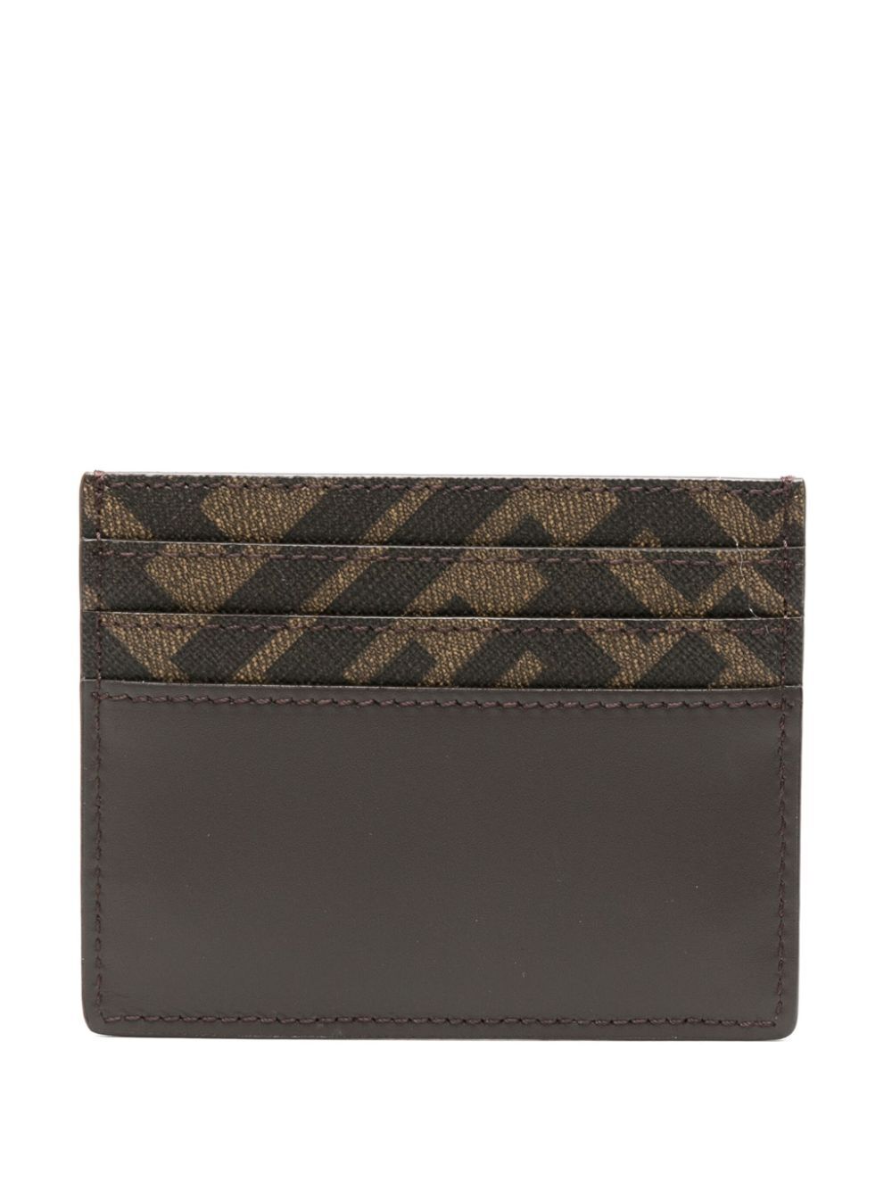 Fendi Men Leather And Ff Canvas Squared Card Holder 
