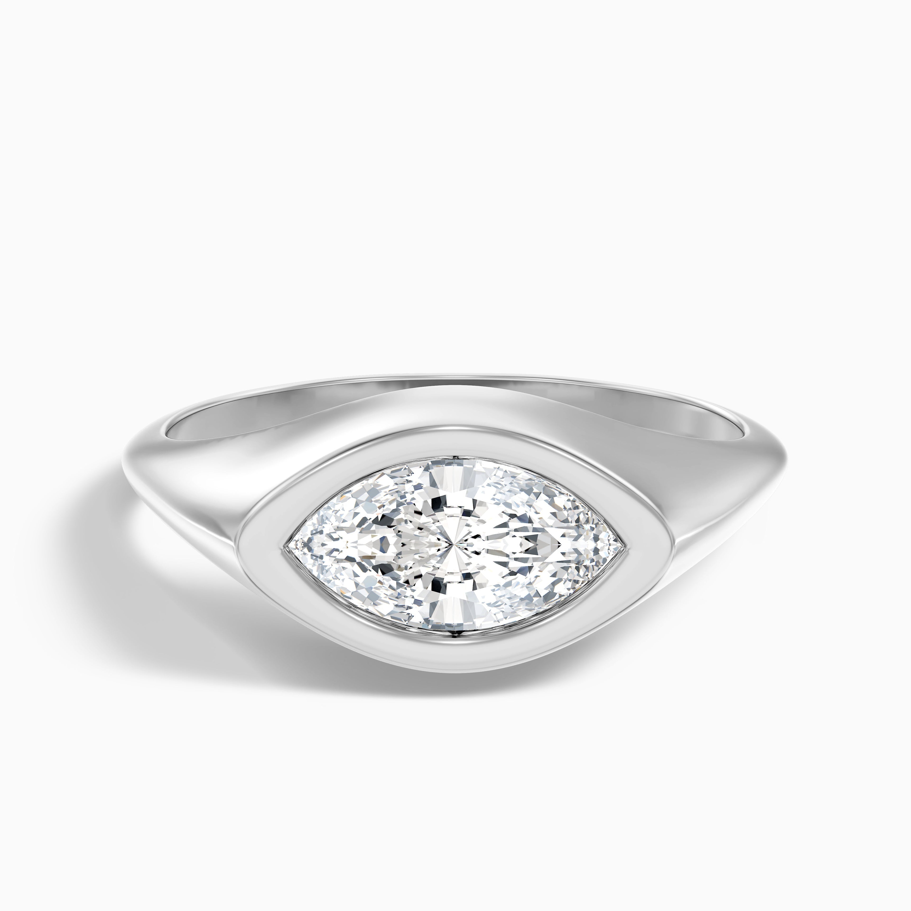 Alina 5.5 Carat Marquise East West Bezel Moissanite Diamond Ring In 14k Rose Gold
