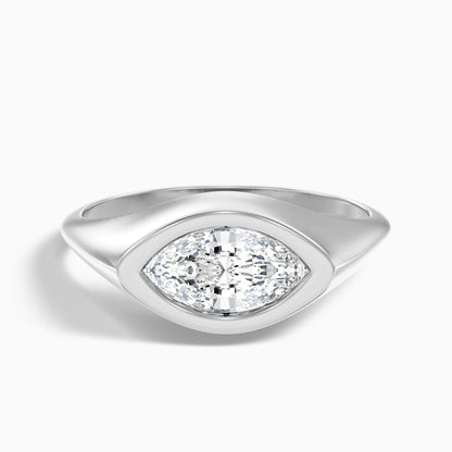 Sydney 4.5 Carat Marquise East West Bezel Lab Grown Diamond Ring In 14k Yellow Gold