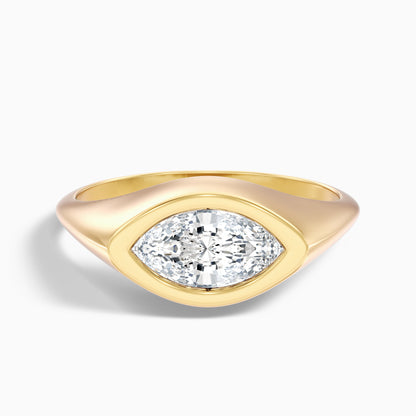 Alina 5.5 Carat Marquise East West Bezel Moissanite Diamond Ring In 18k Rose Gold