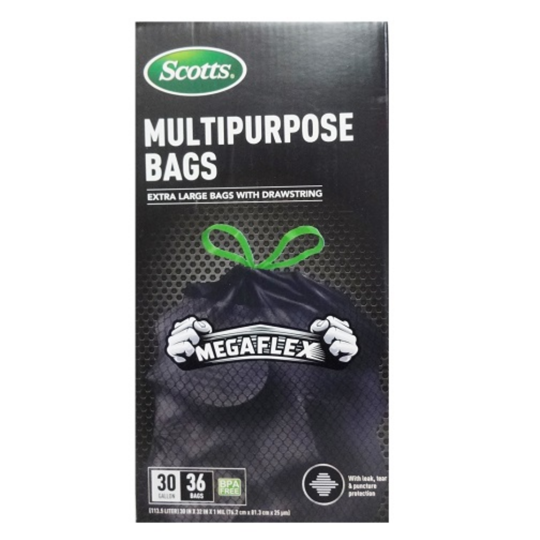 Scotts Flex Drawstring Trash Bags 30 Gallon Black (36 Count) by Farmacias Savia