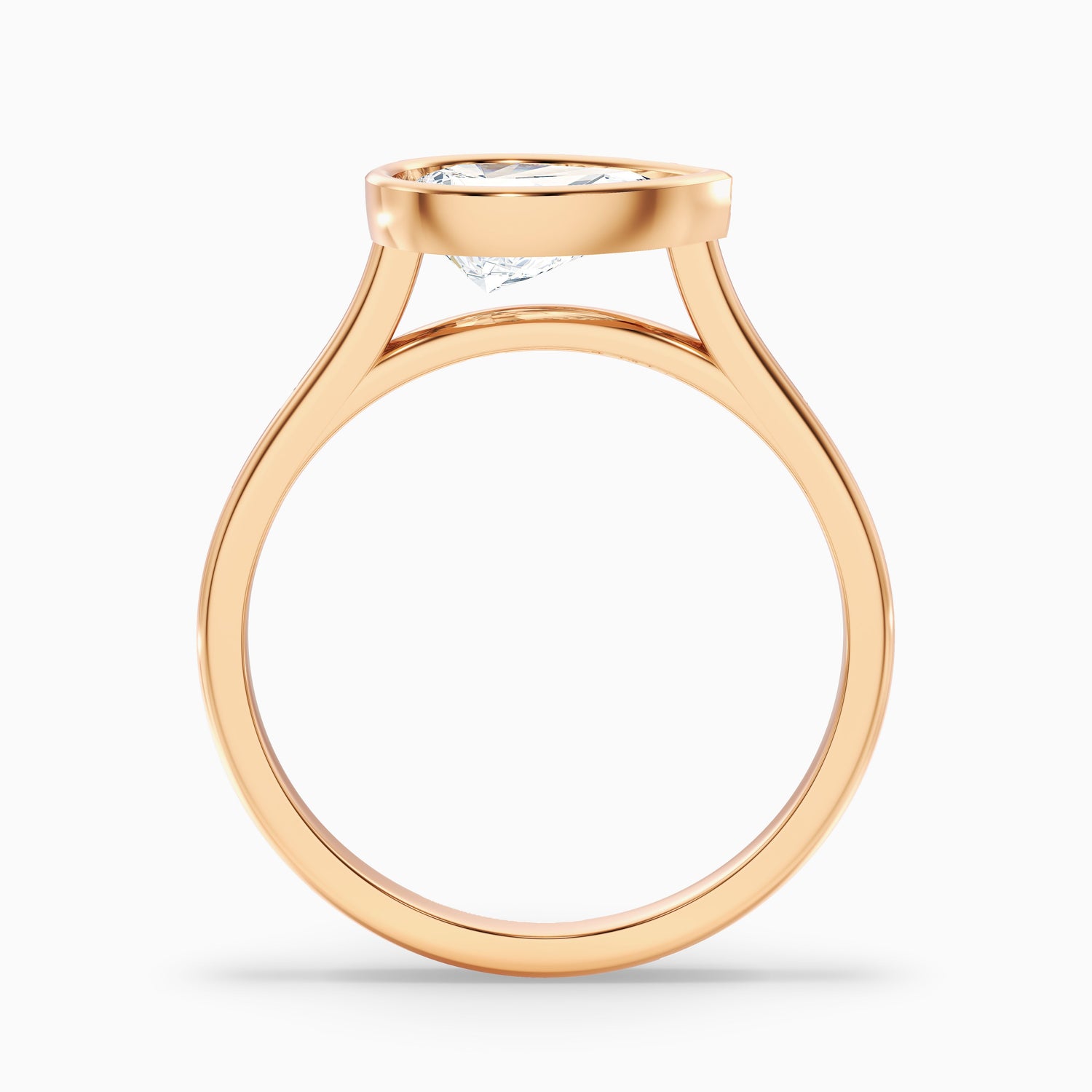 Edie 1.5 Carat Pear Cut East West Bezel Lab Grown Diamond Engagement Ring in 14k Rose Gold
