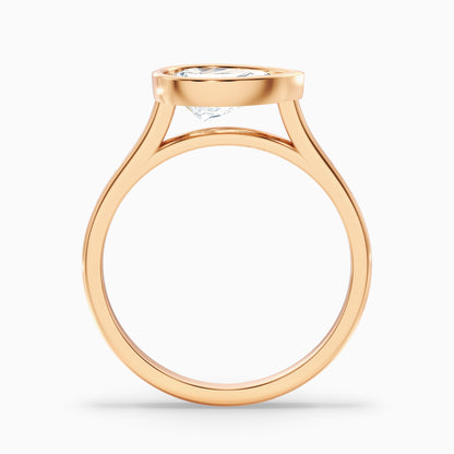 Noele 1.5 Carat Pear Cut East West Bezel Moissanite Diamond Ring in 10k Yellow Gold