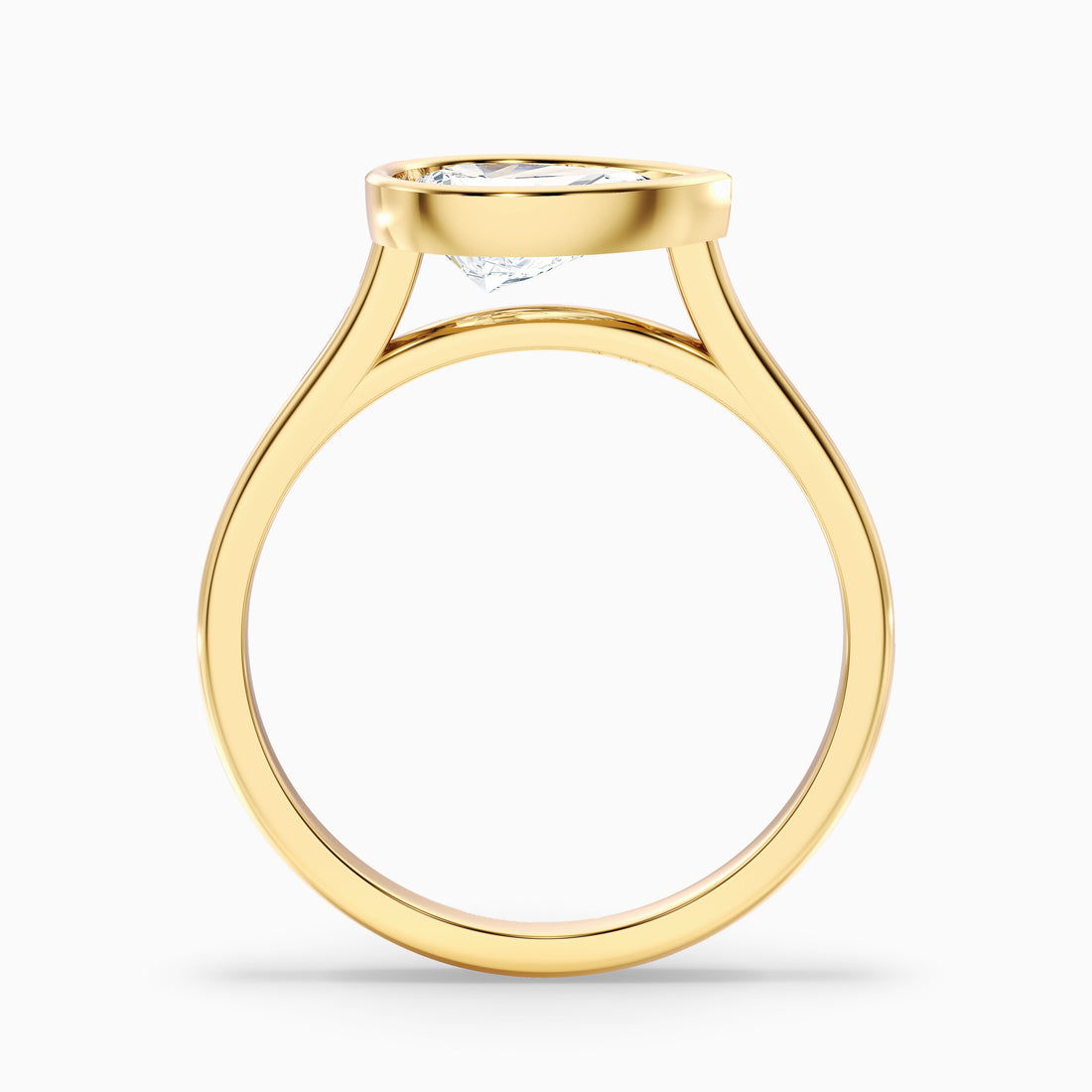 Noele 3.5 Carat Pear Cut East West Bezel Moissanite Diamond Ring in 18k Yellow Gold  DestGlow