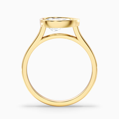 Noele 5.5 Carat Pear Cut East West Bezel Moissanite Diamond Ring in 18k Rose Gold