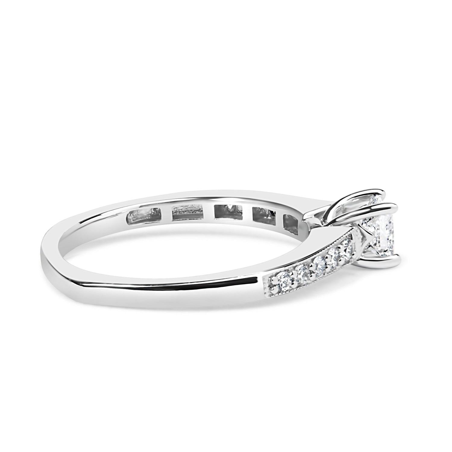 14K White Gold Diamond 1/2 Cttw Princess Cut Diamond Engagement Ring (G-H Color, VS2-SI1 Clarity) - Size 7 by Bids.com