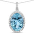 9.59 Carat Genuine Aquamarine and White Diamond 14K White Gold Pendant by Bids.com