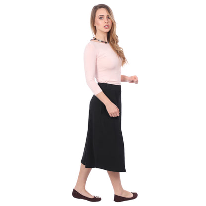 The Perfect A-Line Midi Skirt with Pockets by Kosher Casual USA