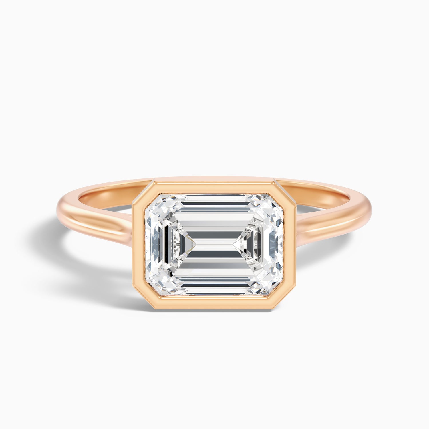 Briana 4.5 Carat Emerald East West Bezel Lab Grown Diamond Ring In 10k White Gold