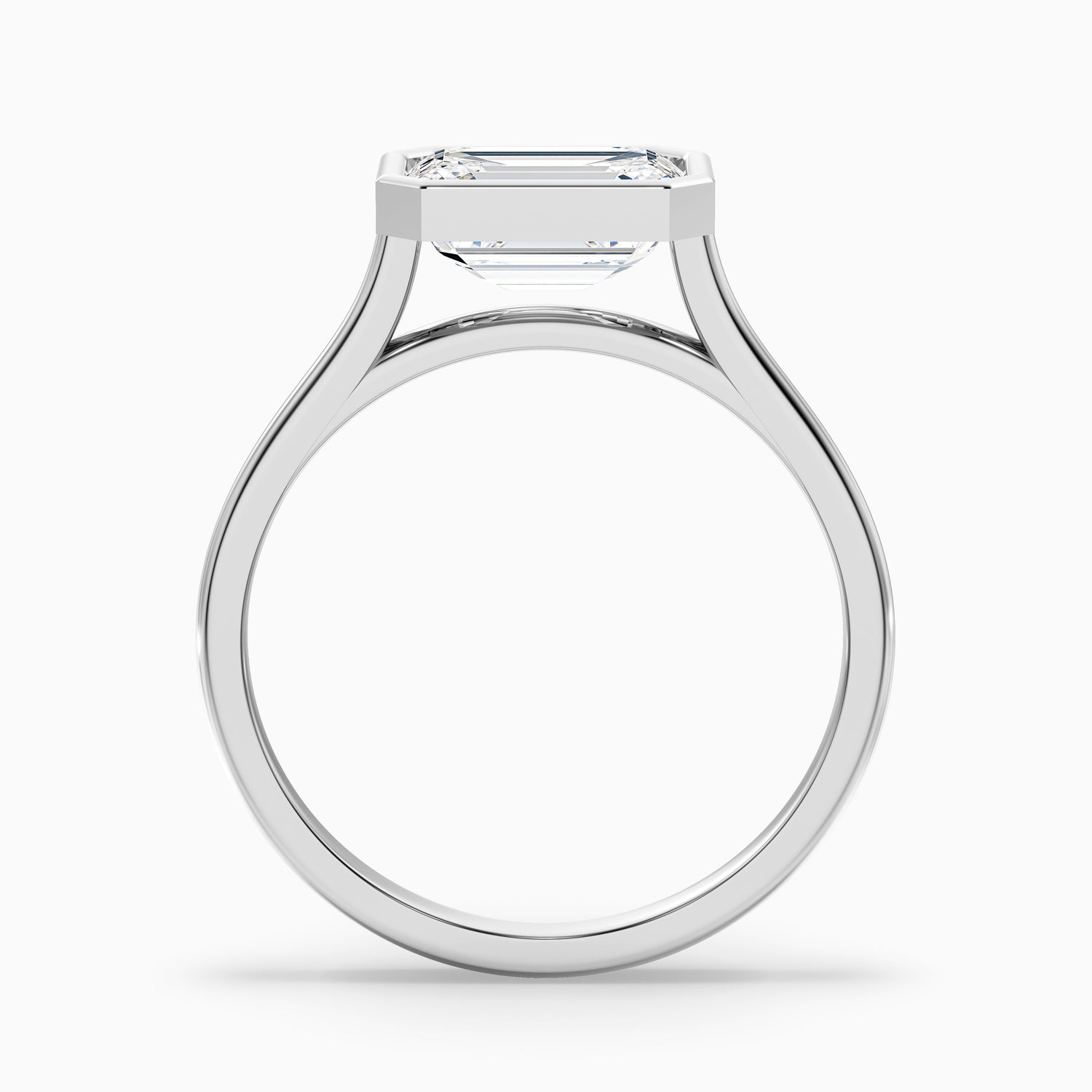 Briana 2 Carat Emerald East West Bezel Lab Grown Diamond Ring In 10k White Gold
