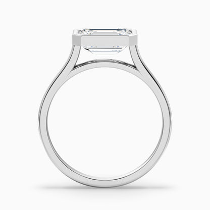 Briana 1 Carat Emerald East West Bezel Lab Grown Diamond Ring In 925 Sterling Silver