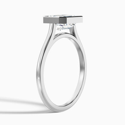 Briana 2.5 Carat Emerald East West Bezel Lab Grown Diamond Ring In 10k Yellow Gold