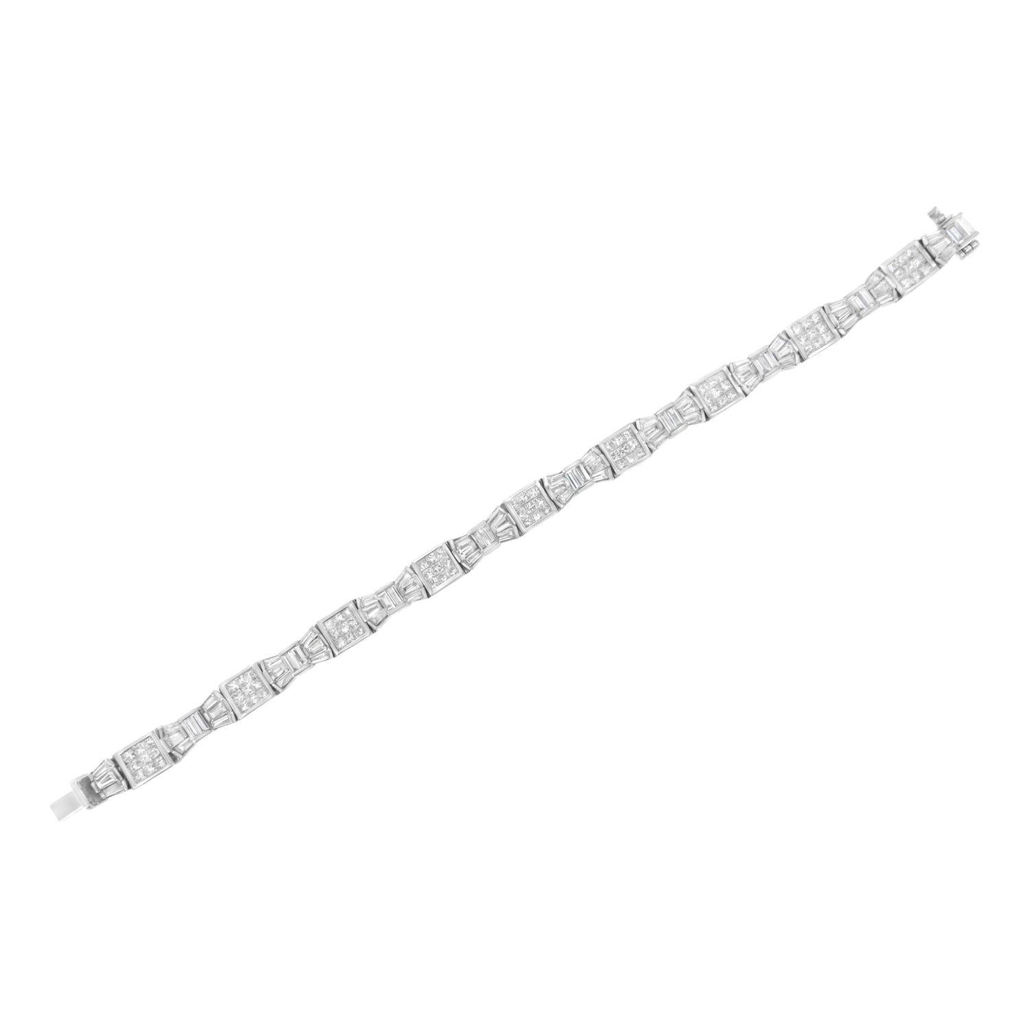14K Yellow Gold 9.0 Cttw Diamond Alternating Bow and Box Link Bracelet (G-H Color, VS1-VS2 Clarity)- 7"  DestGlow