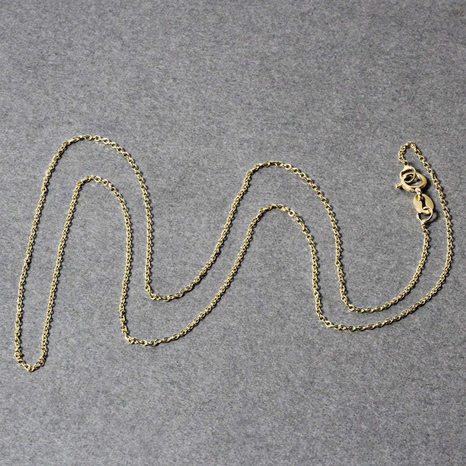 14k Yellow Gold Diamond Cut Cable Link Chain 0.8mm by Bids.com