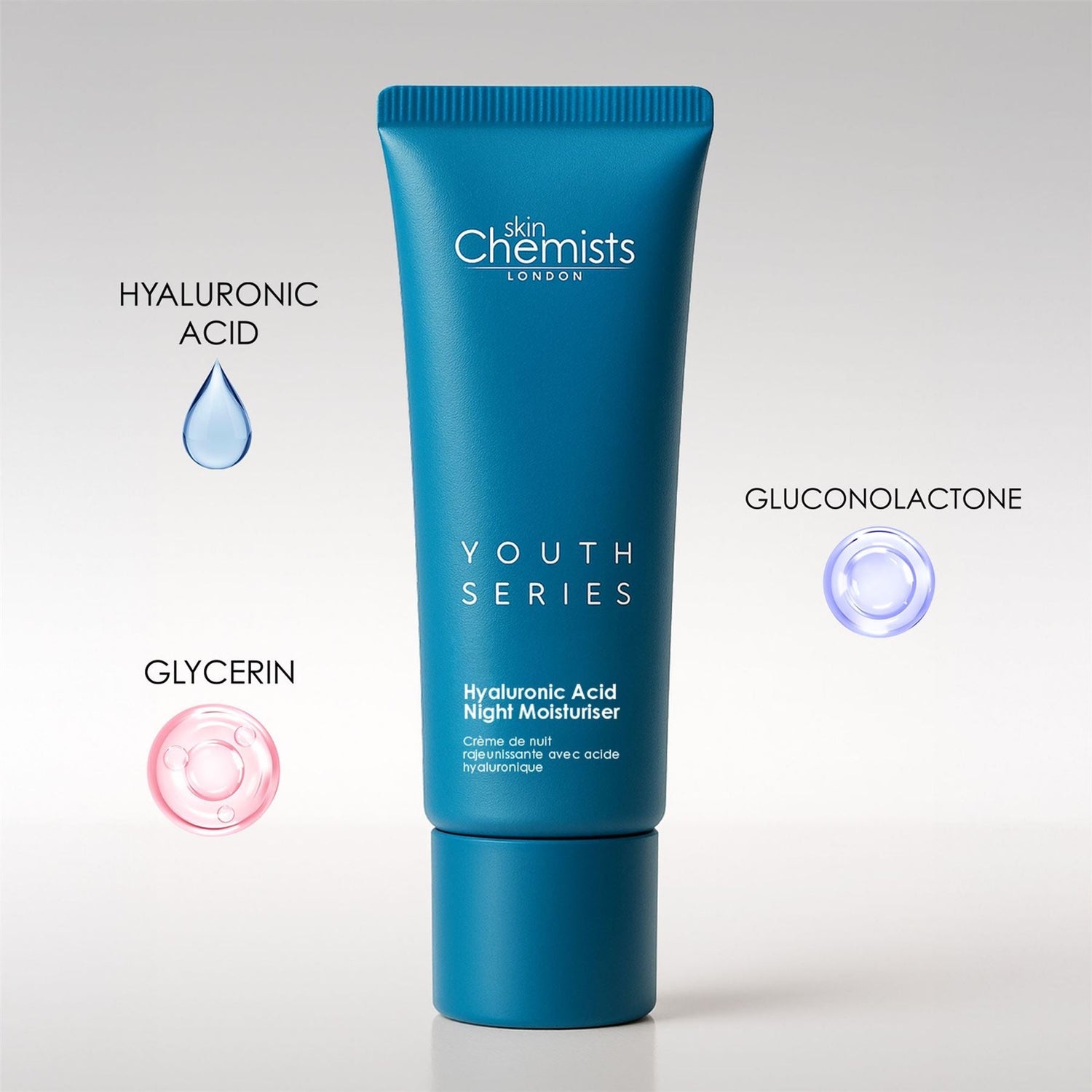 1% Hyaluronic Acid Night Moisturiser 50ml by skinChemists US