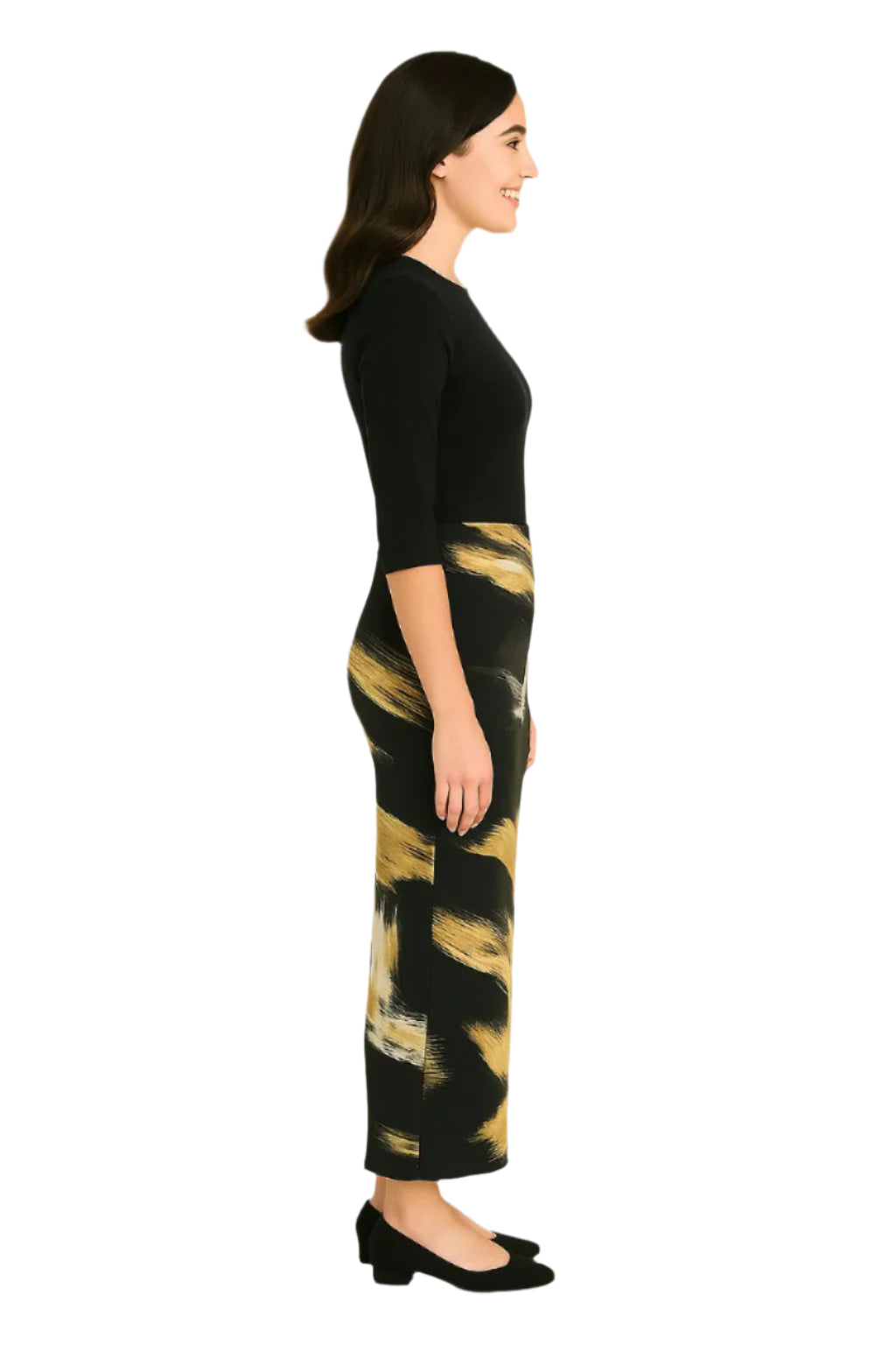 Printed Long Maxi Pencil Skirt in Lightweight Stretch Fabric by Kosher Casual USA