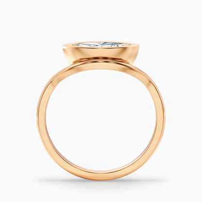 Briana 3.5 Carat Marquise East West Bezel Moissanite Diamond Ring In 10k Yellow Gold