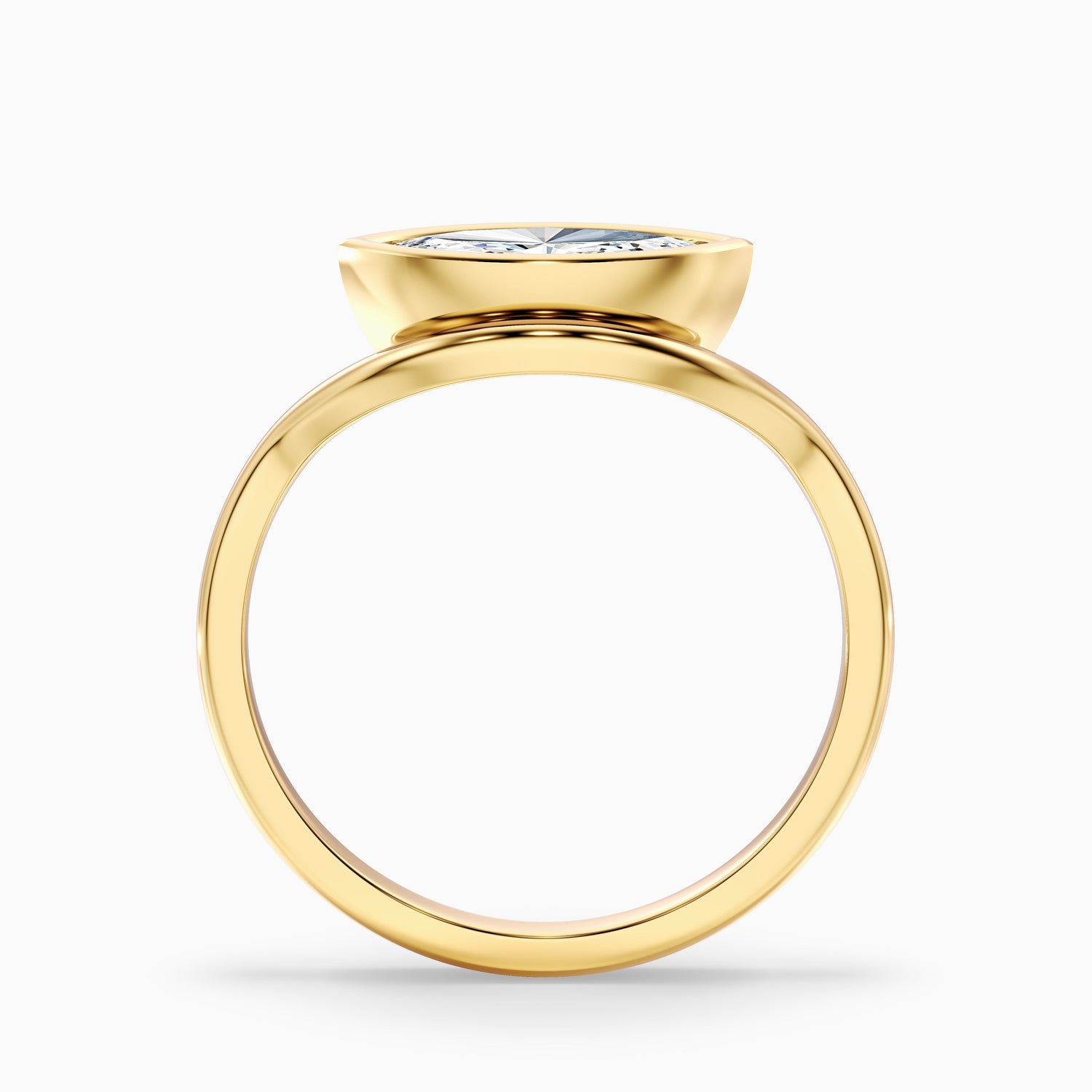 Briana 1.5 Carat Marquise East West Bezel Moissanite Diamond Ring In 18k Yellow Gold