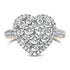 14K Yellow Gold 1 1/2 Cttw Diamond Heart Shaped Composite Ring (H-I Color, SI2-I1 Clarity) - Ring Size 7  DestGlow