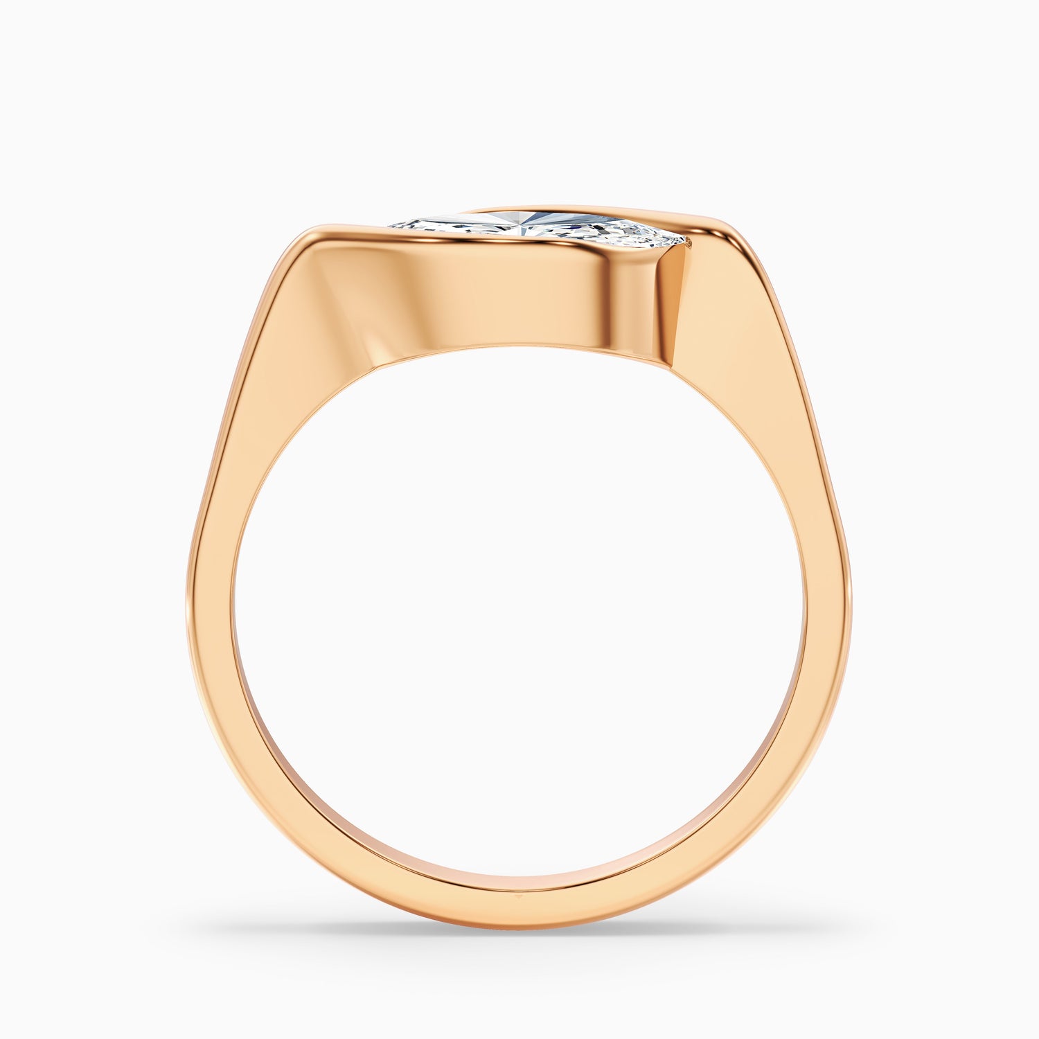 Sydney 5 Carat Marquise East West Half Bezel Moissanite Diamond Ring In 14k Yellow Gold