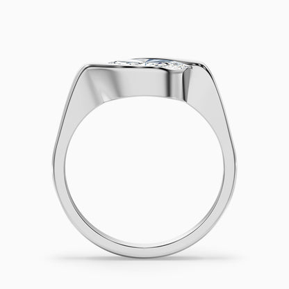 Sydney 5.5 Carat Marquise East West Half Bezel Moissanite Diamond Ring In 18k Rose Gold