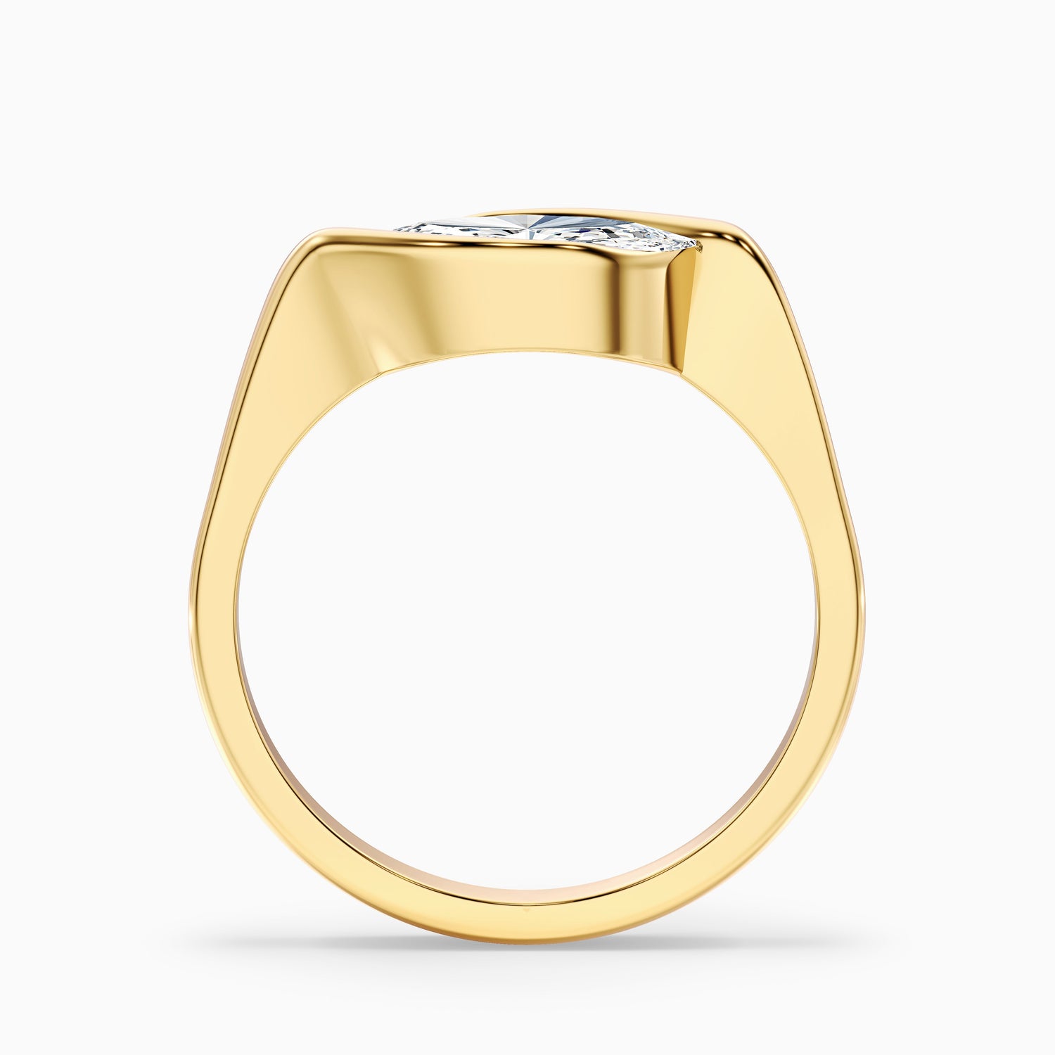 Sydney 3.5 Carat Marquise East West Half Bezel Moissanite Diamond Ring In 18k Yellow Gold