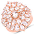 14K Rose Gold Plated 4.55 Carat Genuine Morganite .925 Sterling Silver Ring  DestGlow