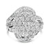 Sterling Silver 1.0 Cttw Diamond Swirl Cluster Cocktail Ring by Bids.com