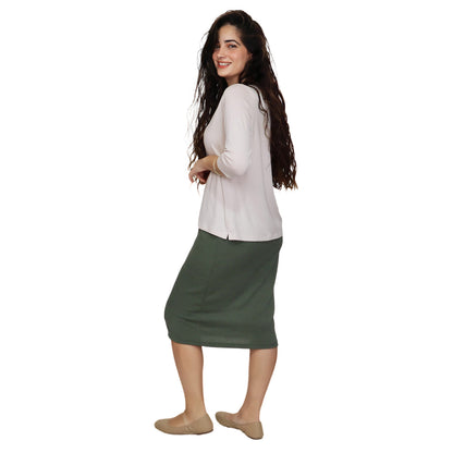 Soft Sweater Knit Mid-Calf Pencil Skirt by Kosher Casual USA
