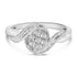 Sterling Silver 1/10 Cttw Diamond Bypass Cluster Ring by Bids.com