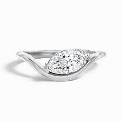 Elise 3.5 Carat Marquise Cut East West Lab Grown Diamond Ring in 10k White Gold
