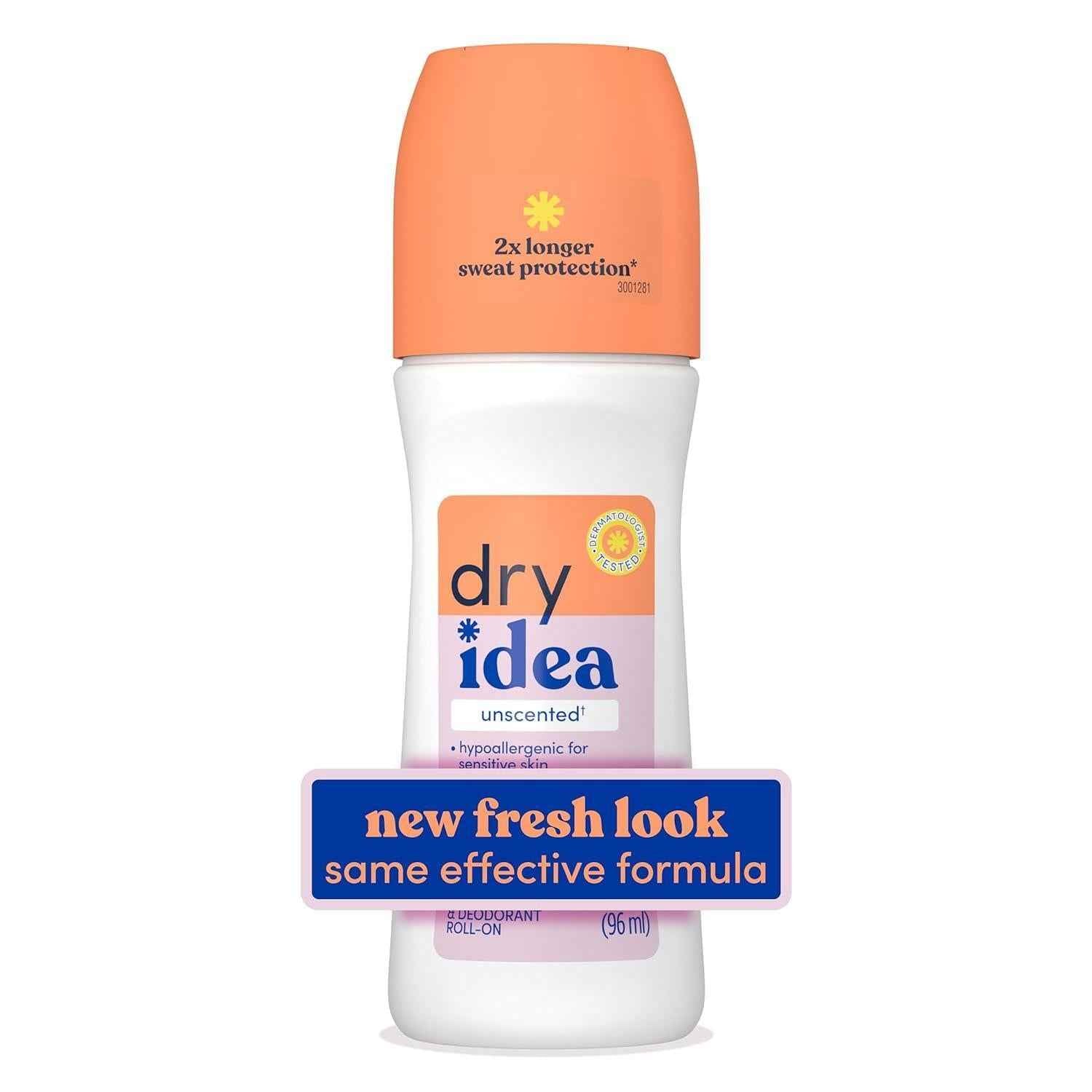 Dry Idea Advance Roll On Unscented Antiperspirant &amp; Deodorant 3.25 Oz