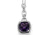 .925 Sterling Silver 6x6MM Cushion Shaped Natural Purple Amethyst and Diamond Accented Bale 18" Inch Pendant Necklace (I-J Color, I1-I2 Clarity) by Bids.com