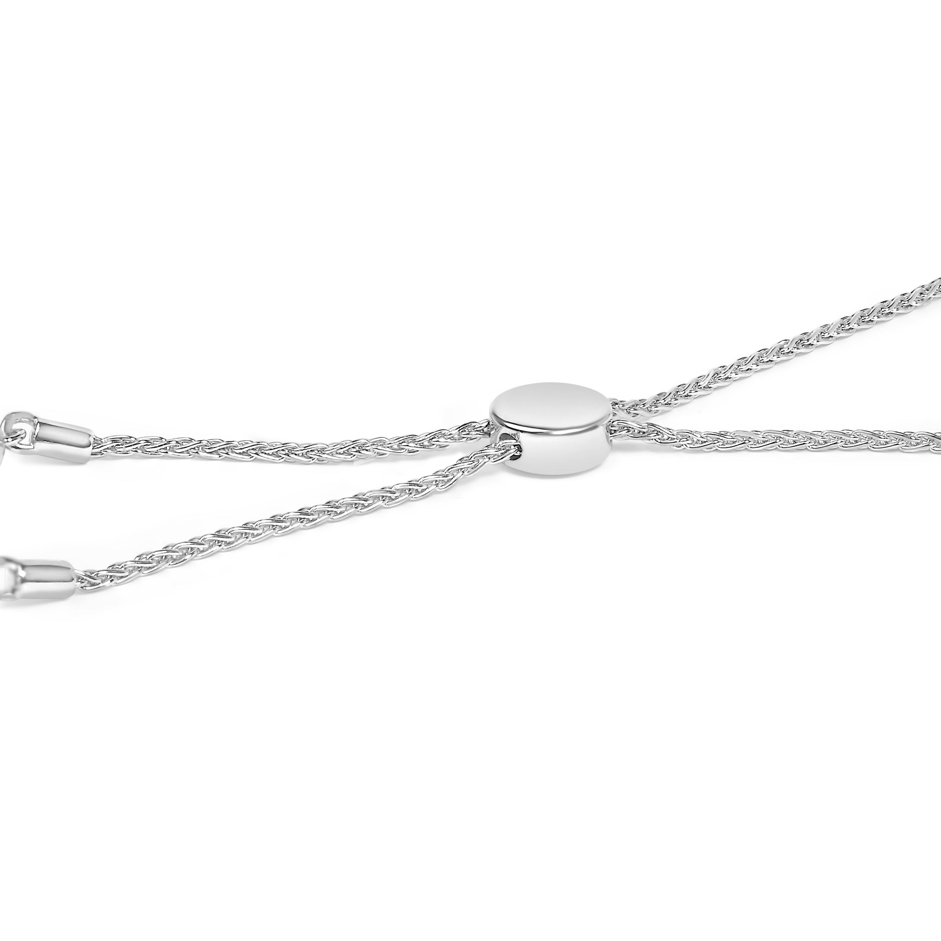 .925 Sterling Silver 1/6 Cttw Diamond X and O Bolo Bracelet by Bids.com
