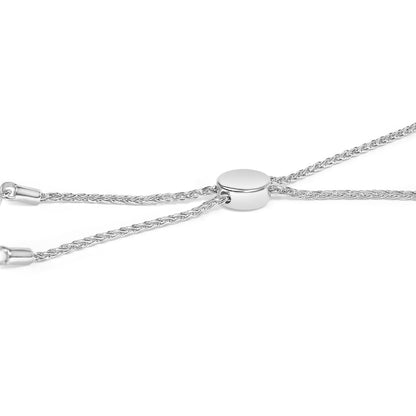 .925 Sterling Silver 1/6 Cttw Diamond X and O Bolo Bracelet by Bids.com