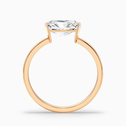 Jana 1.5 Carat Radiant Cut East West Half Bezel Lab Grown Diamond Ring in 18k Yellow Gold