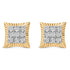 10K Yellow Gold Plated .925 Sterling Silver 1/4 Cttw Diamond Textured Halo Stud Earrings by Bids.com