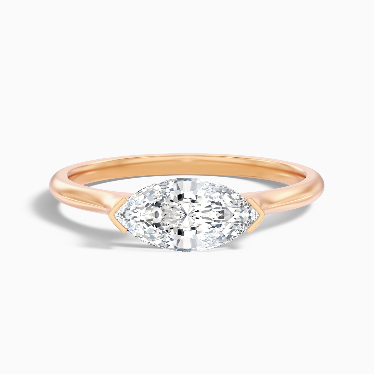 Blyth 1.5 Carat Marquise East West Moissanite Diamond Ring in 10k Yellow Gold