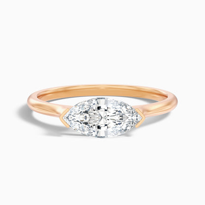 Alva 2 Carat Marquise East West Lab Grown Diamond Engagement Ring in 18k White Gold