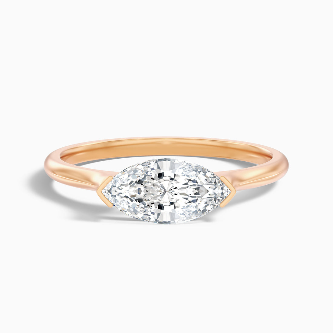 Blyth 1 Carat Marquise East West Moissanite Diamond Ring in 14k Rose Gold  DestGlow