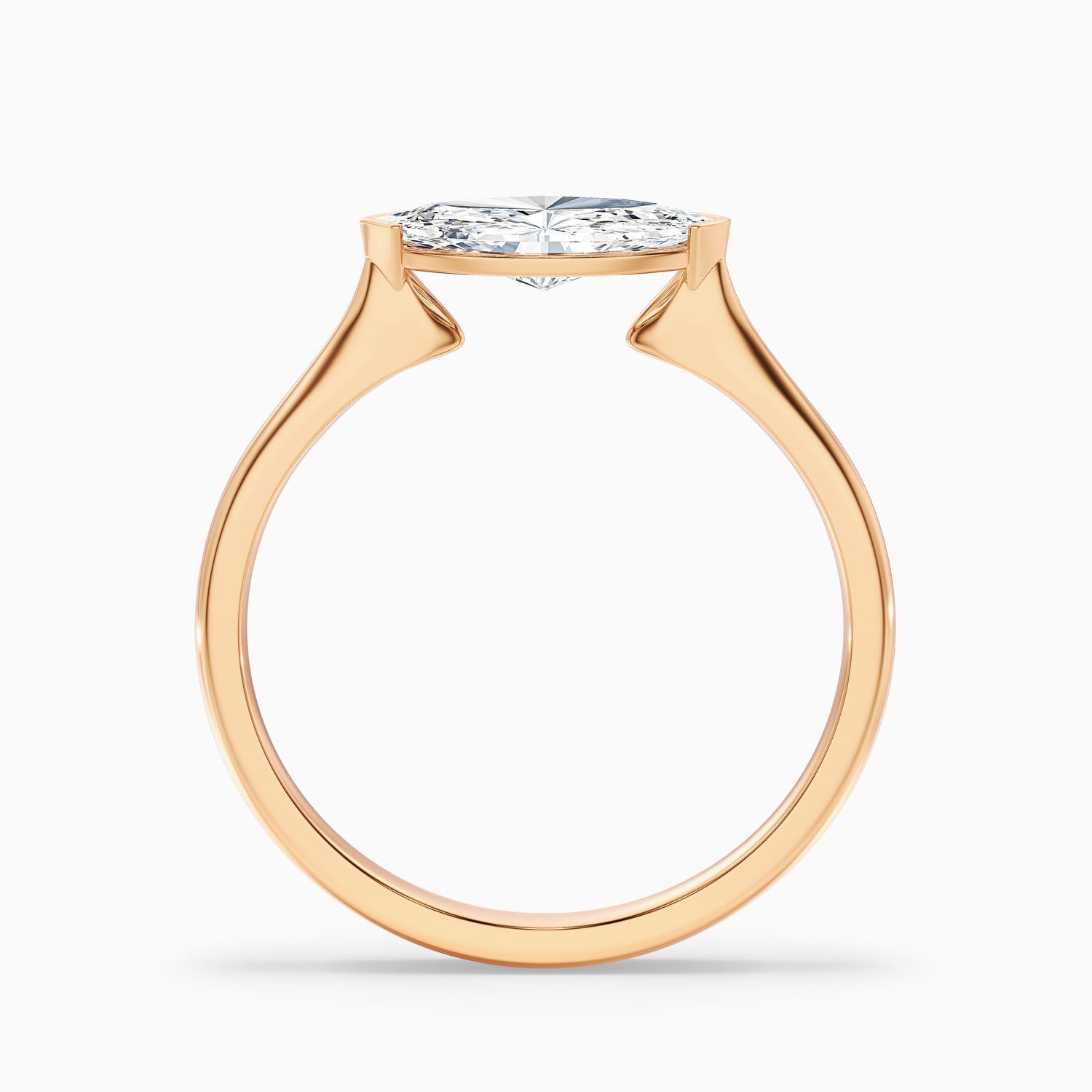 Alva 3.5 Carat Marquise East West Lab Grown Diamond Engagement Ring in 10k Rose Gold
