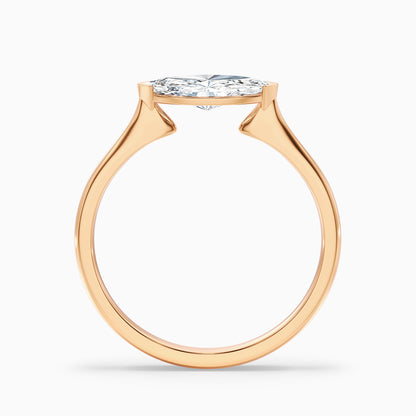 Alva 2 Carat Marquise East West Lab Grown Diamond Engagement Ring in 14k Yellow Gold